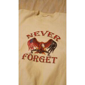 Never Forget patriotic crewneck sweatshirt medium USA military POW MIA